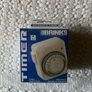 Brinks White Mechanical Timer with LED Indicator